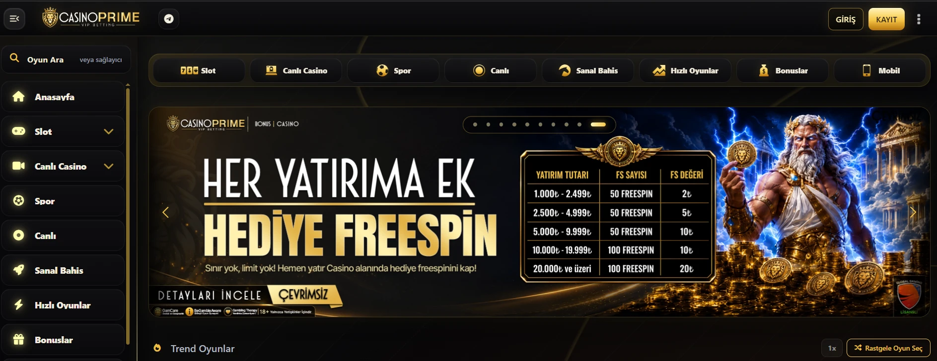 CasinoPrime Güncel Giriş Adresi